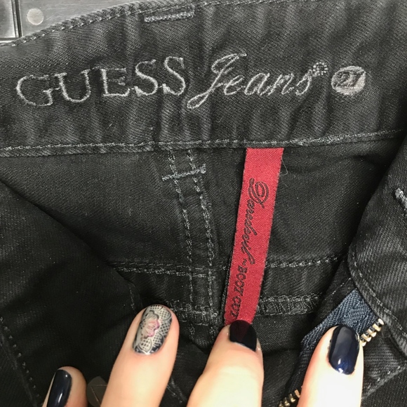Guess Daredevil Boot Cut Jeans-Black-Size 27 - Picture 2 of 6